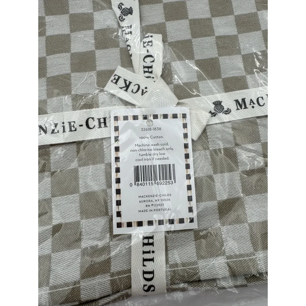 MacKenzie-Childs Flax Check Cotton Placemats – Set of 4 – NEW